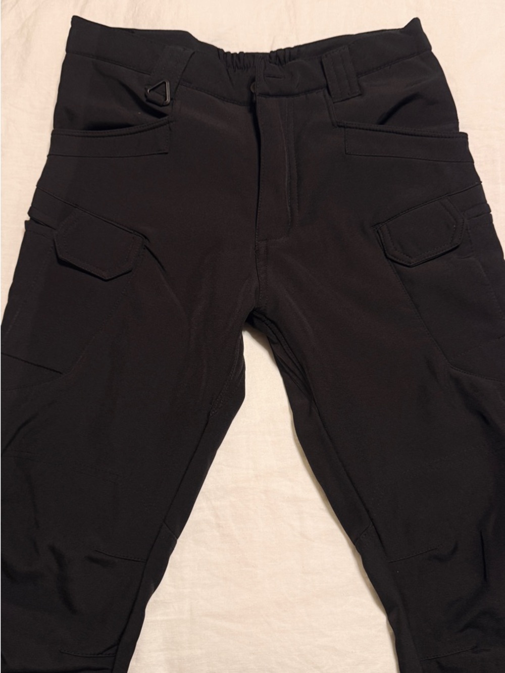 Men’s Black Slim Fit Cargo Pants – Tactical Style, Stretch, Size L